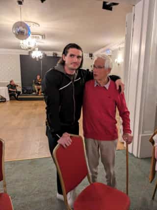 Walter Clayton, founder of AfitPilot, with his grandfather Dr. Geoffrey Clayton, creator of the Takeheart expert system