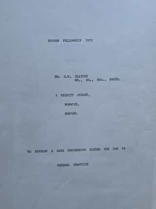 Upjohn Fellowship 1972